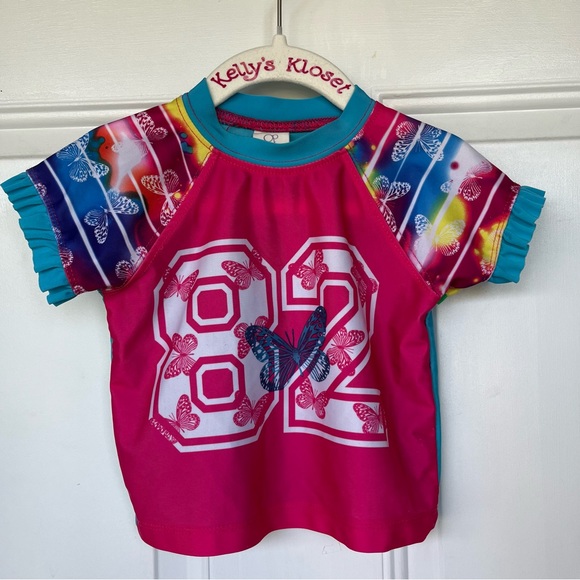 •OP• Girls Two Piece Rashguard Swimsuit - Size 2T - Picture 5 of 8